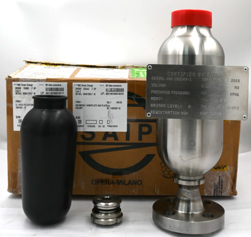 SAIP LA.1.1,5.10.X.F.E 1 600RS PULSATION DAMPENER TAG: OP-4201-DP2