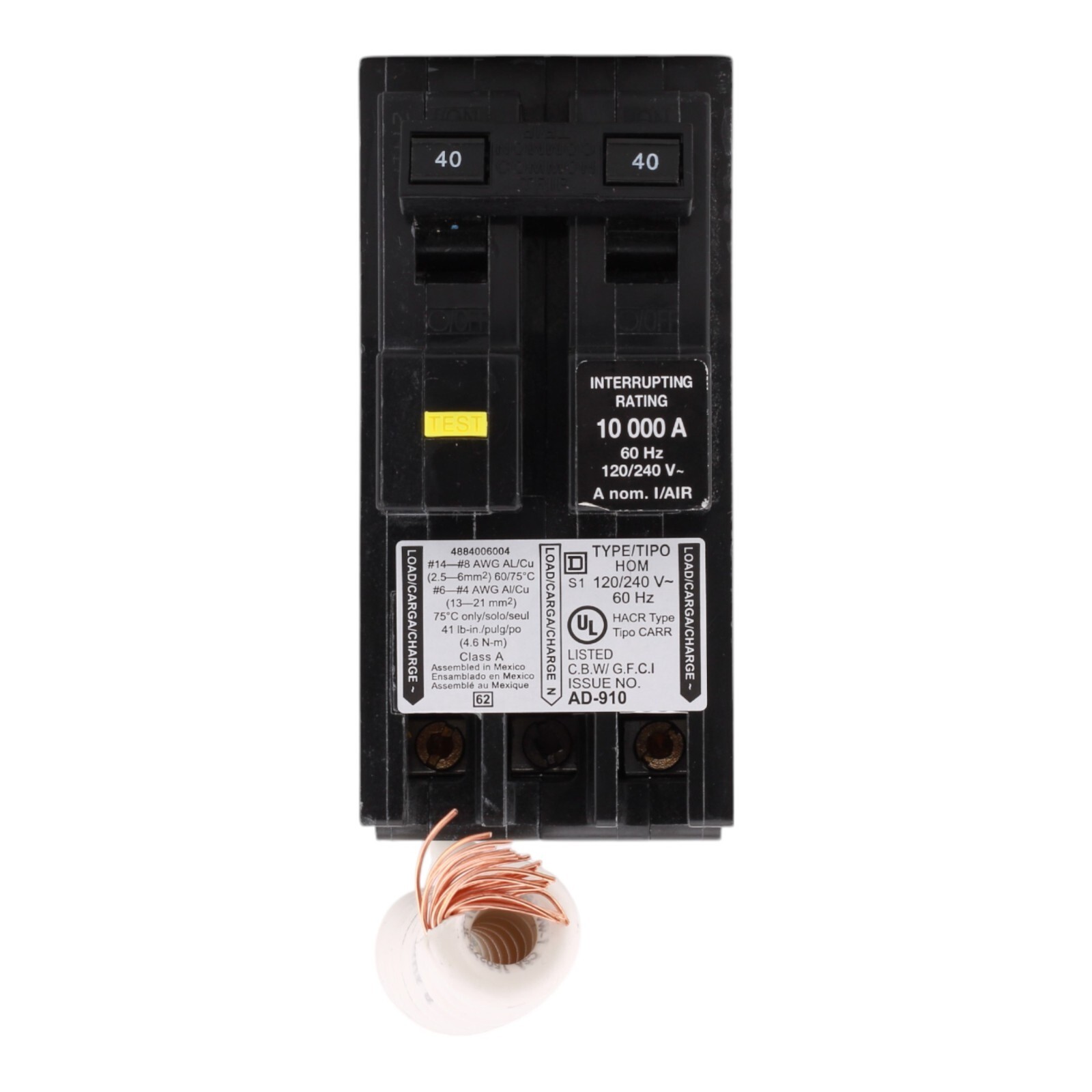 NEW Square D Homeline HOM240GFIC 40A 2P 120/240V GFCI Circuit Breaker