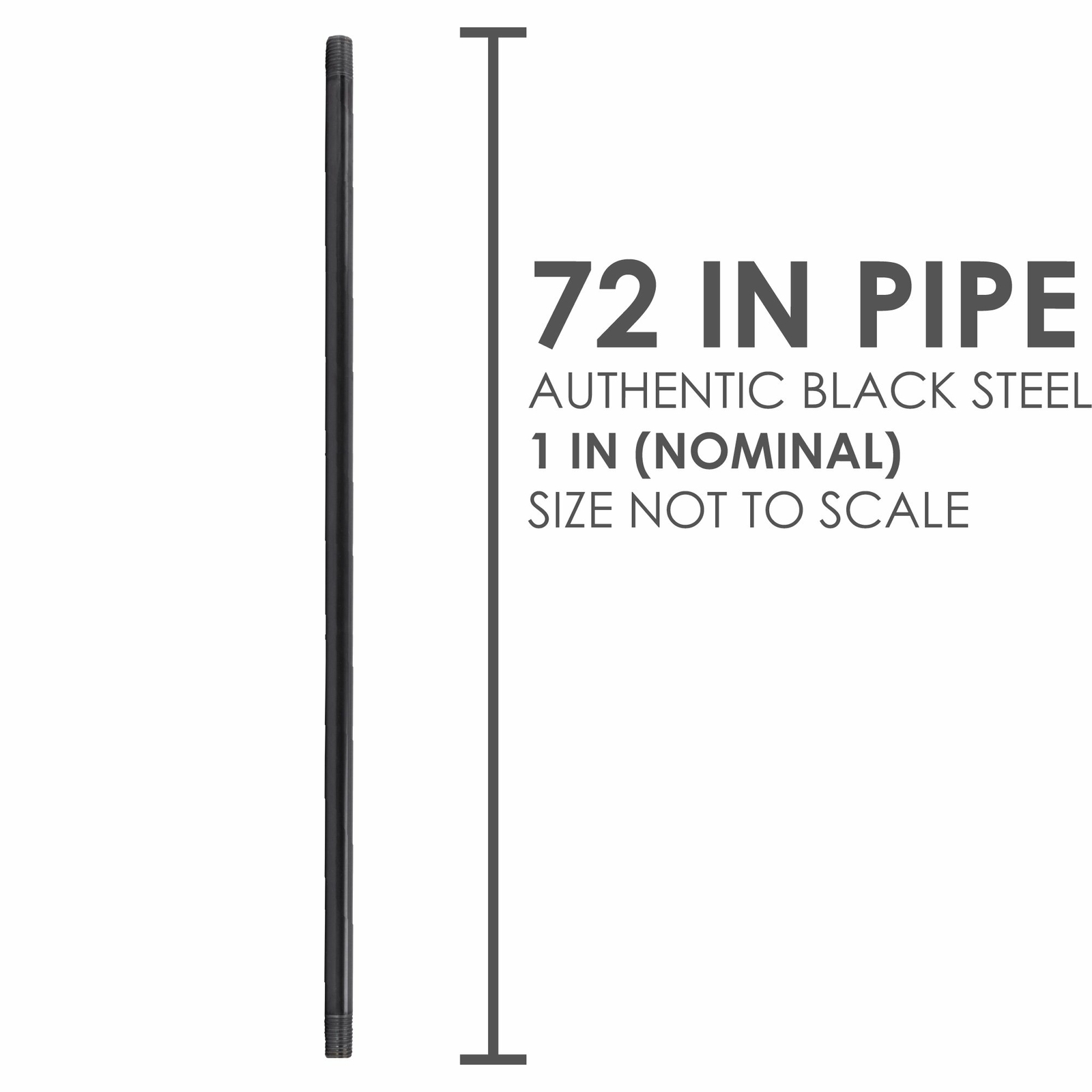1 in. X 72 in. Black Pipe 4 Pack