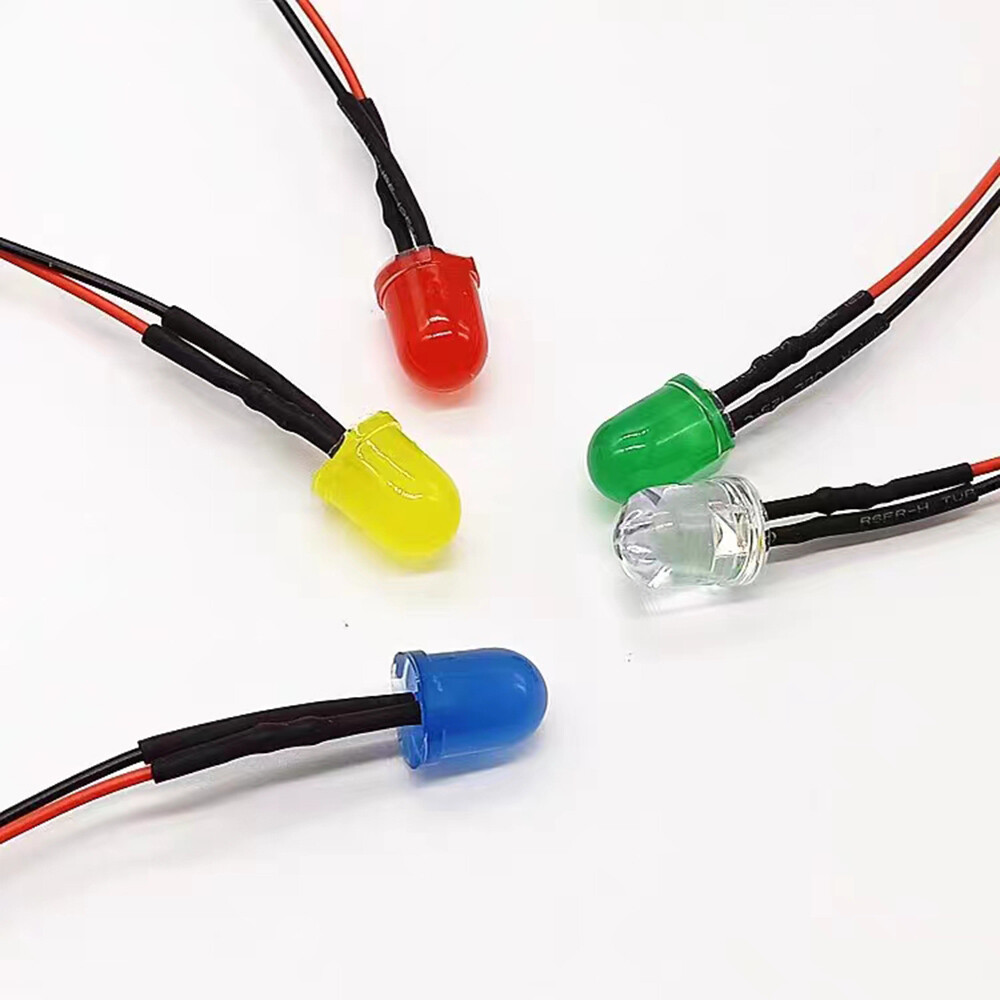 5/10PCS 12V 8mm LED Lights Emitting Diodes Pre Wired Assorted Kit Lamps