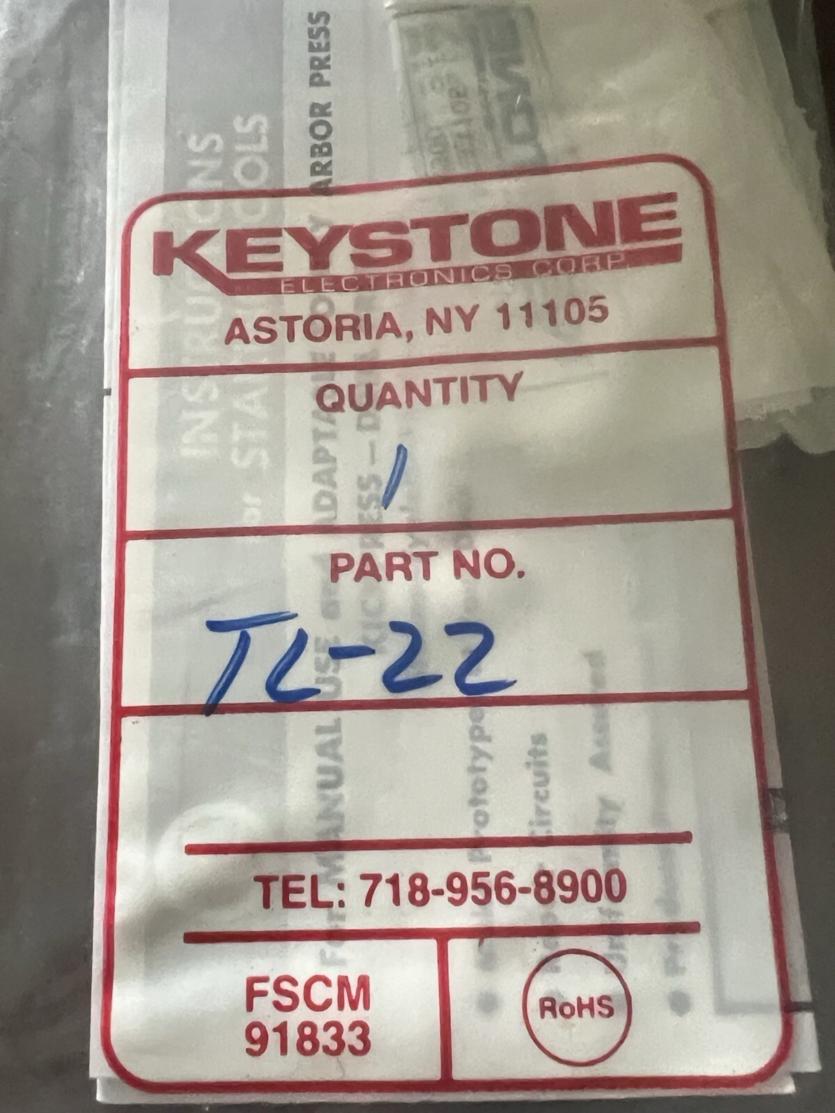 KEYSTONE ELECTRONICS TL-22 Staking Tool For Standoffs