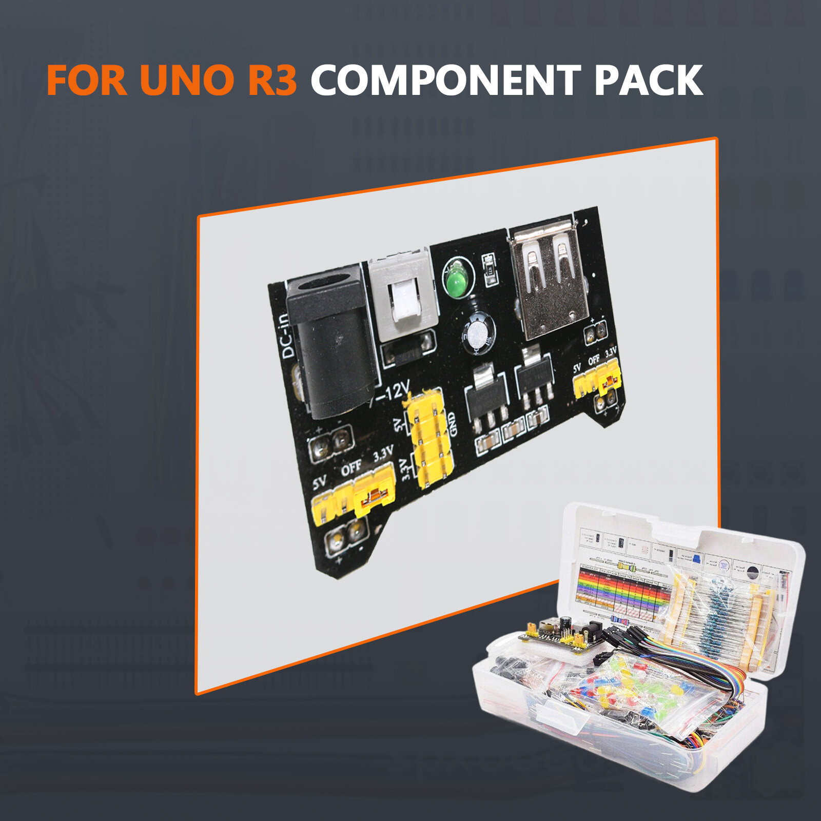 830Pcs DIY Electronic Starter Kit for Arduino UNO R3 with Breadboard & Componecq