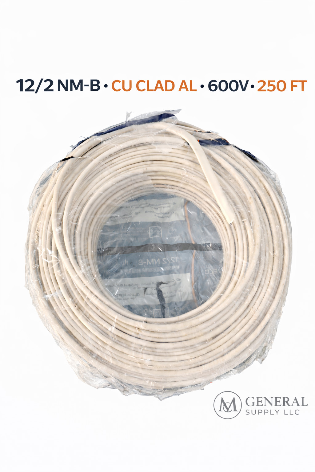 12/2 cu clad alum wire 250ft roll Copperweld