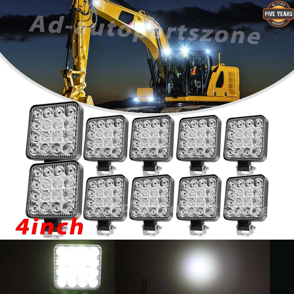 10PCS LED WORK Lights for Caterpillar Skid Steers Excavator Forklift Loader Car