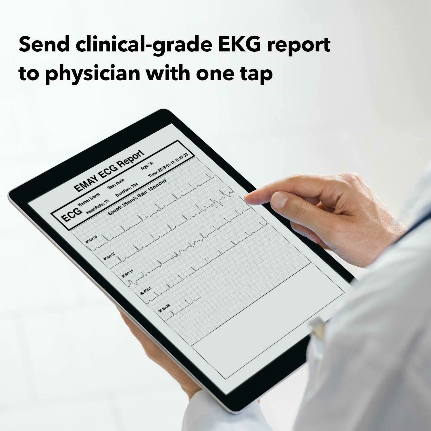 Bluetooth Portable ECG/EKG Monitor For Smartphones and computers EMG20