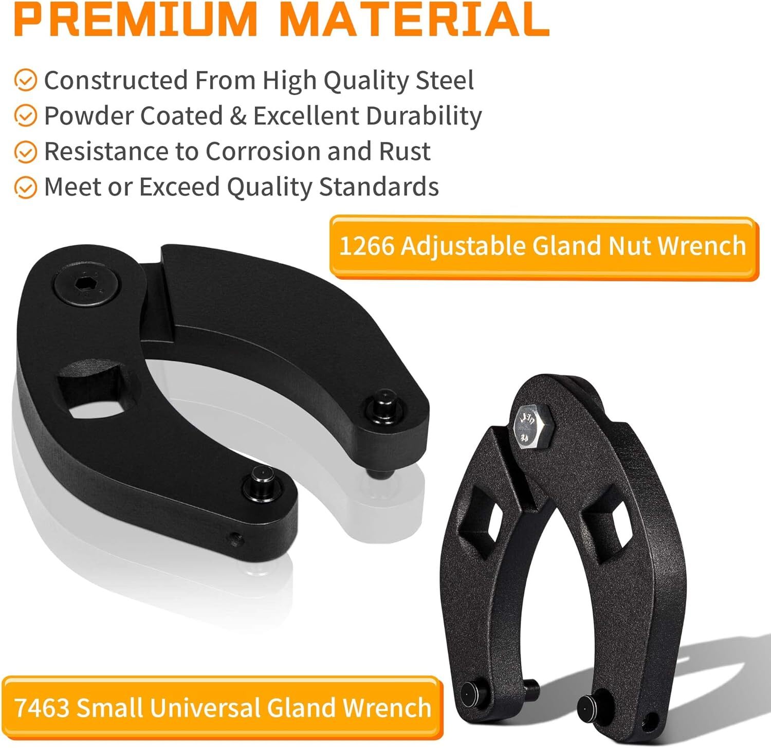 1266 & 7463 Gland Nut Wrench for Hydraulic Cylinder Nuts 2″ to 6″, 1″ to 3-3/4″