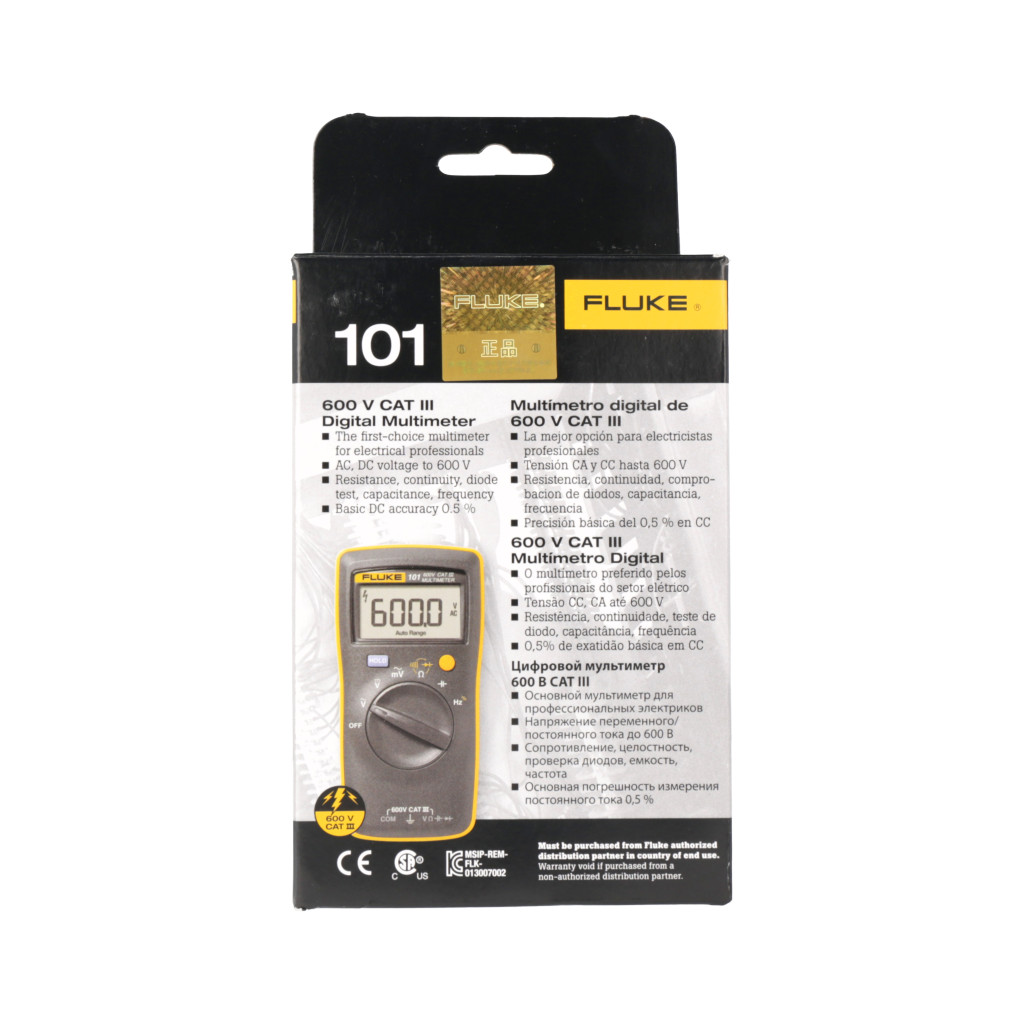 [Only US] FLUKE 101 Basic Digital Multimeter Portable Meter AC/DC Volt Tester