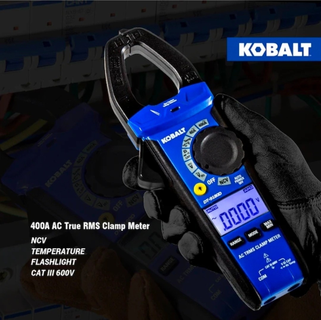 KobaltDigital Display Clamp Meter Multimeter 400 Amp 600V Volt