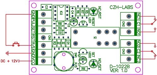 ELECTRONICS-SALON Panel Mount Momentary-Switch/Pulse-Signal Control Latching