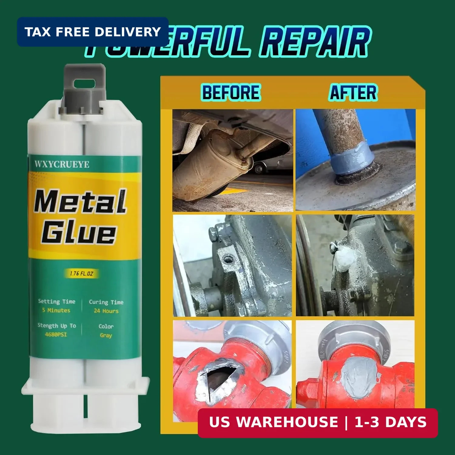 Metal Glue Heavy Duty Waterproof, Metal to Metals Adhesive, Liquid Weld, Welding