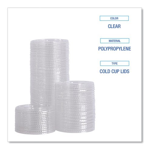 Boardwalk PET Cold Cup Lids, Fits 14-24 oz Cups, 100/Sleeve, 10 Sleeves/CT