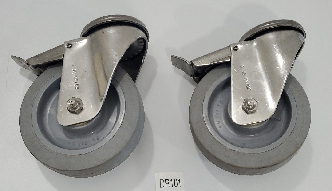 *NEW* LOT OF 2 Steel Swivel 5″ Caster S 38 09/0 RM 515 SX w/ Brakes + Warranty!