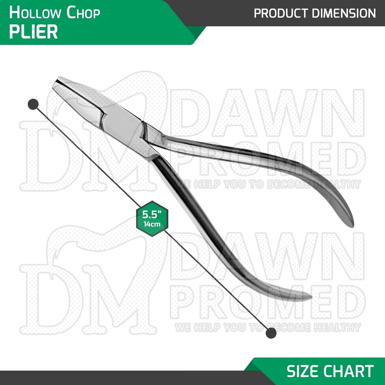 Hollow Chop Pliers 5.5″ Less Radius Orthodontic Dental Instruments German Grade