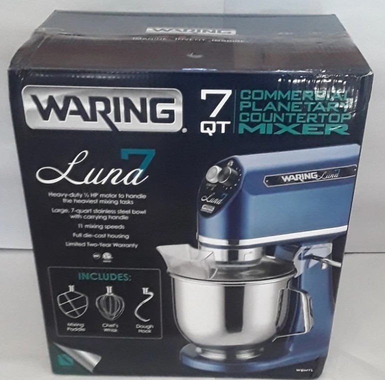 Brand New! WARING WSM7L Commercial Luna Planetary Countertop 7Qt Stand Mixer