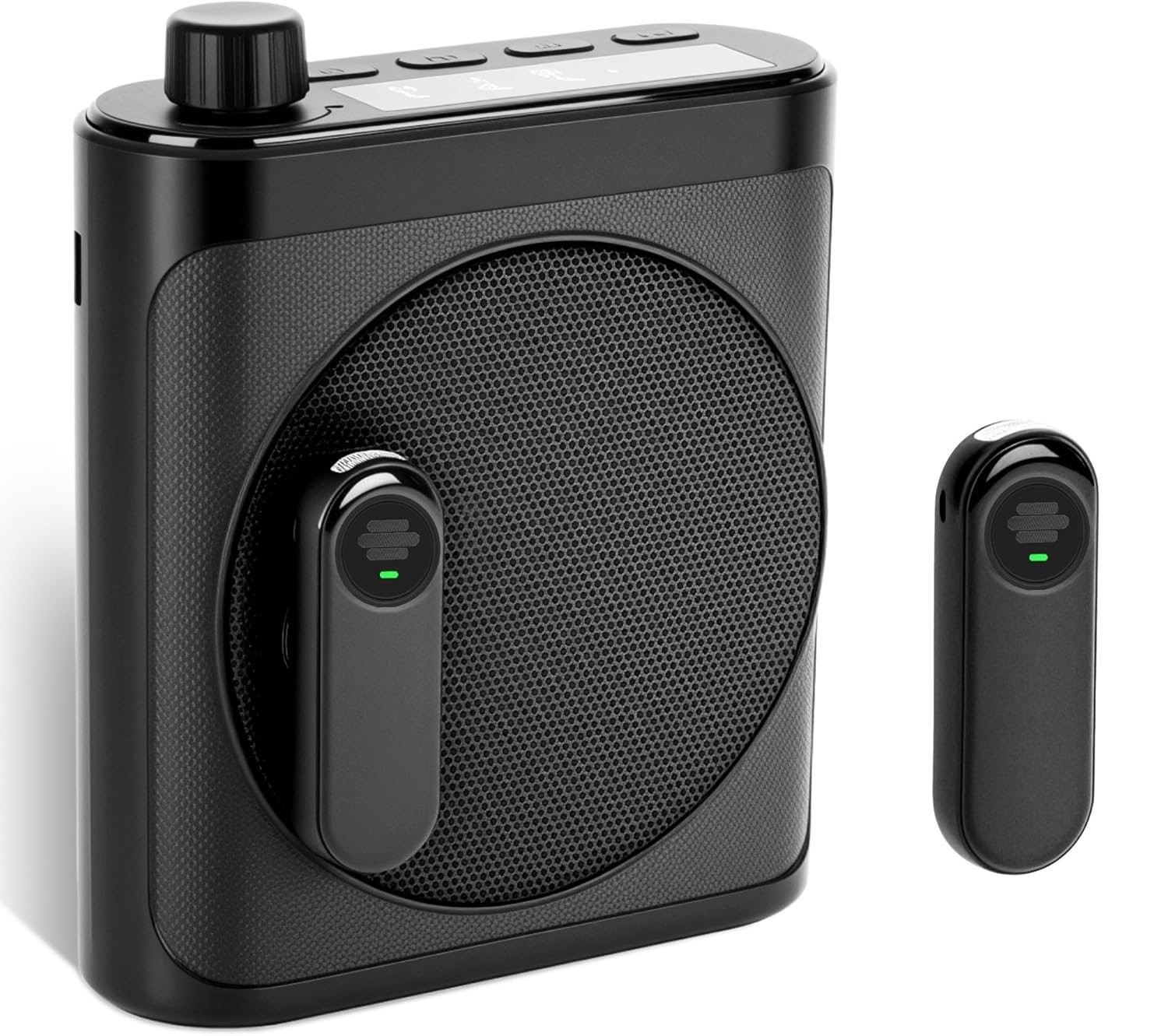 Portable Voice Amplifier with 2 Wireless Mic & Magnetic Lavalier, Portable Voice