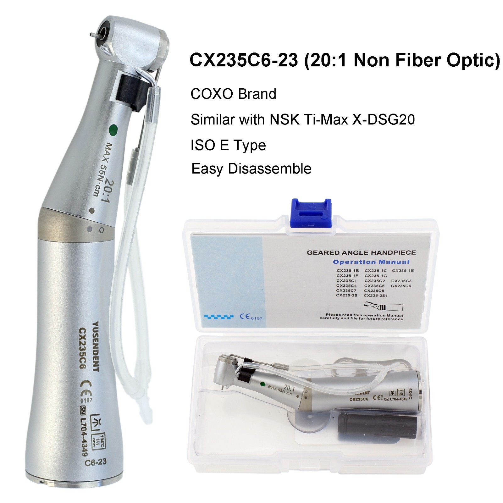 COXO Dental Surgical Handpiece 20:1 Implant Contra Angle LED 1:1 Straight Nose