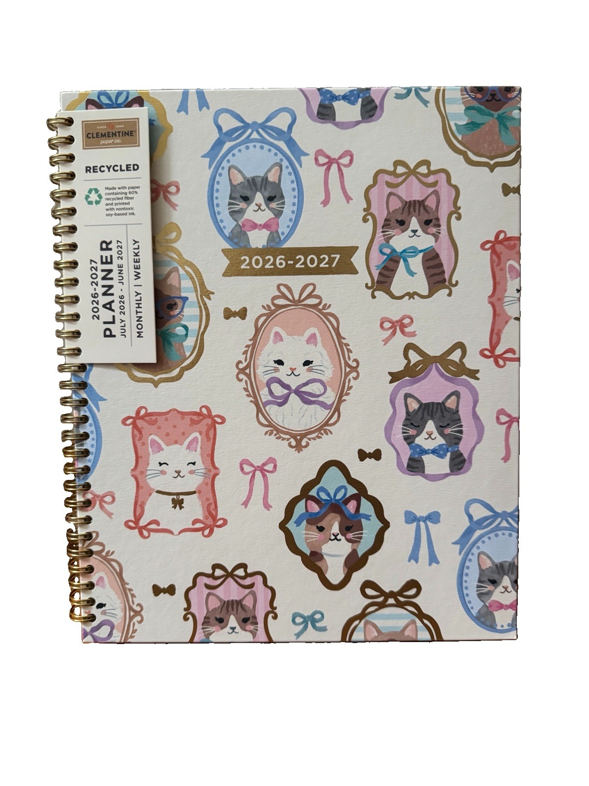 2027 Clementine 12 month Floral Planner July 2026-June 2027 11×9” Notebook Size