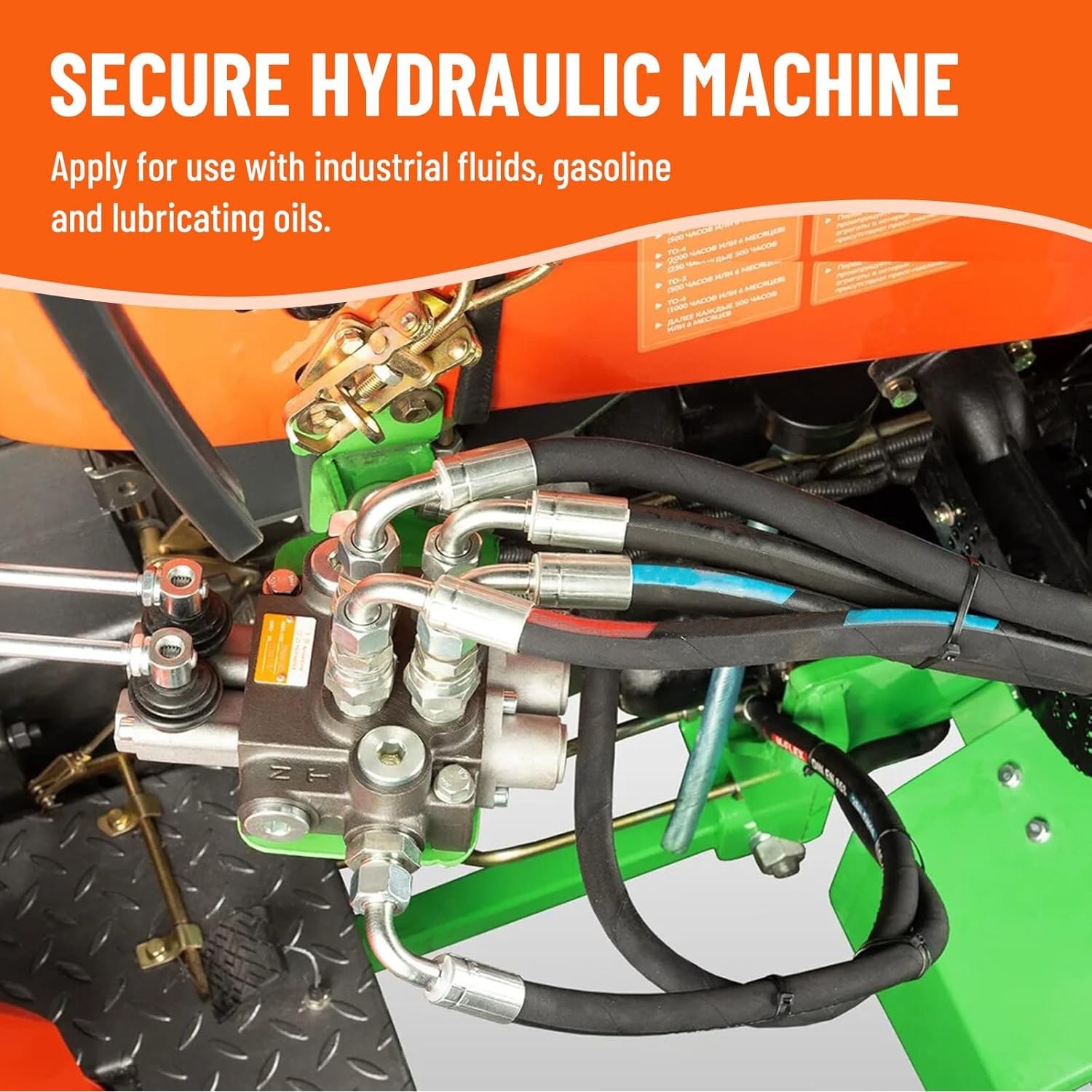 Hydraulic Hose Kit 33FT Hose + Straight & 90° 1/4″ JIC & 1/4″ NPTF Male Fittings