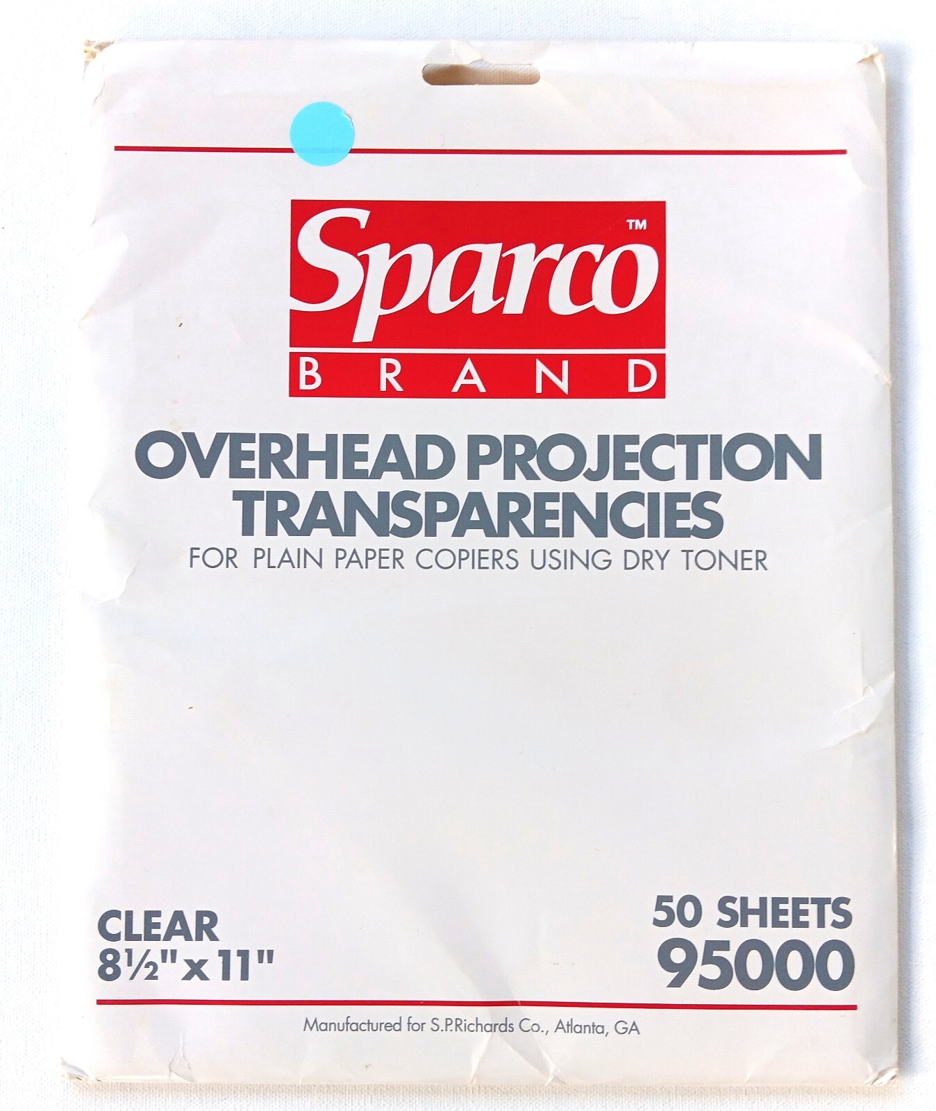 Sparco Overhead Projection Transparencies for Plain Copiers Using Dry Toner