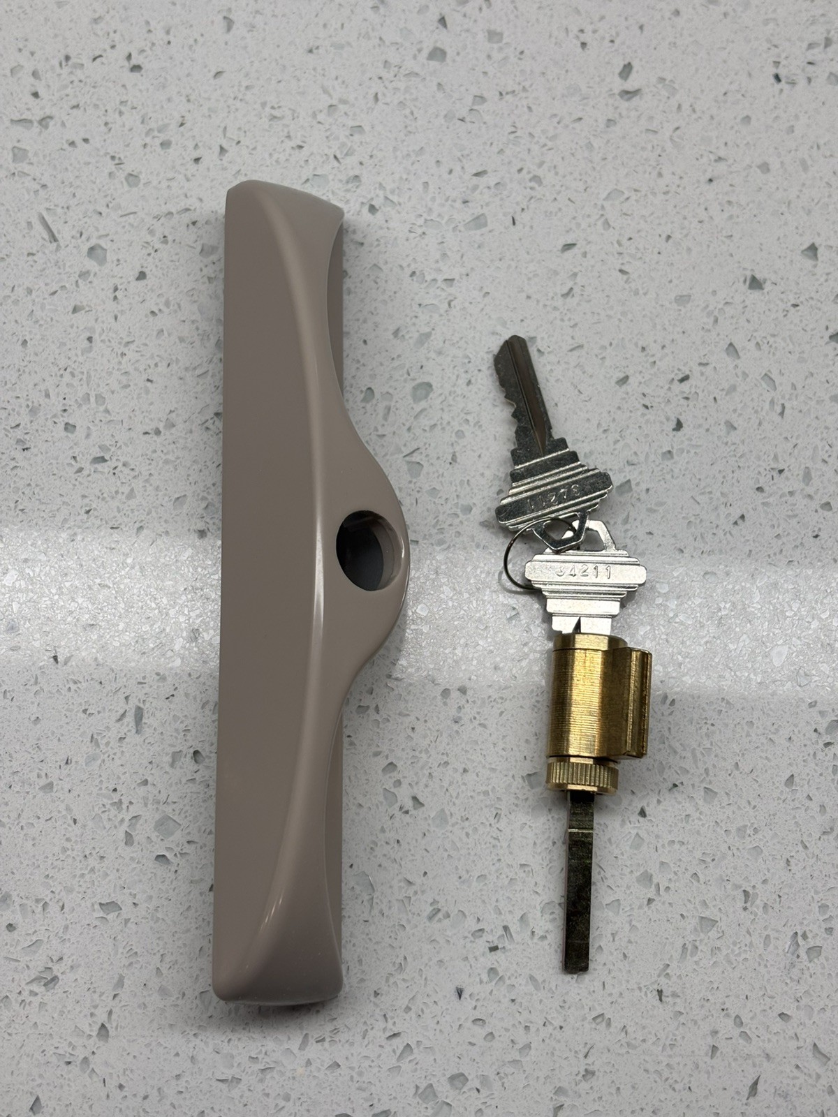 Milgard Sliding Door Exterior Key Lock Replacment Part Tan
