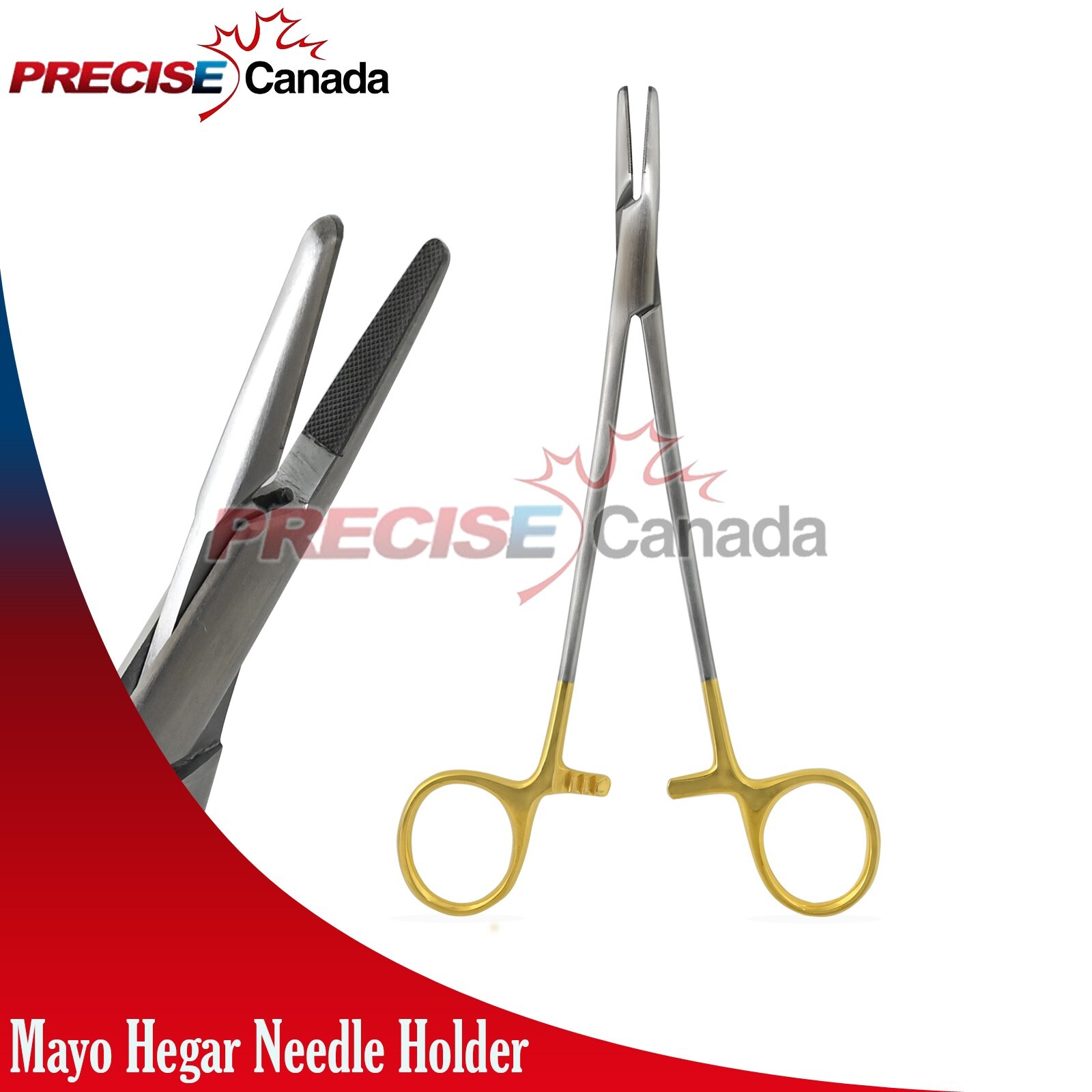 PRECISE CANADA TC Mayo Hegar Needle Holder 6″ Serrated Dental Surgical