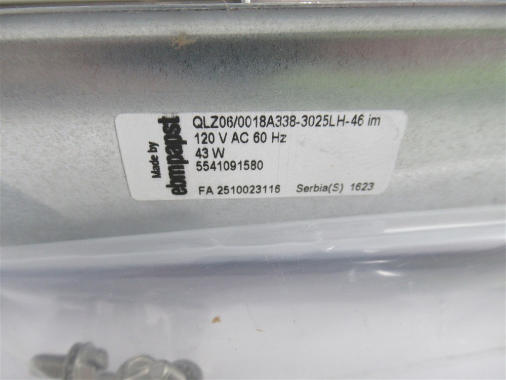 Ebmpapst 5541091580, AC 120V Cross Flow Blower, 60 Hz, 43 W