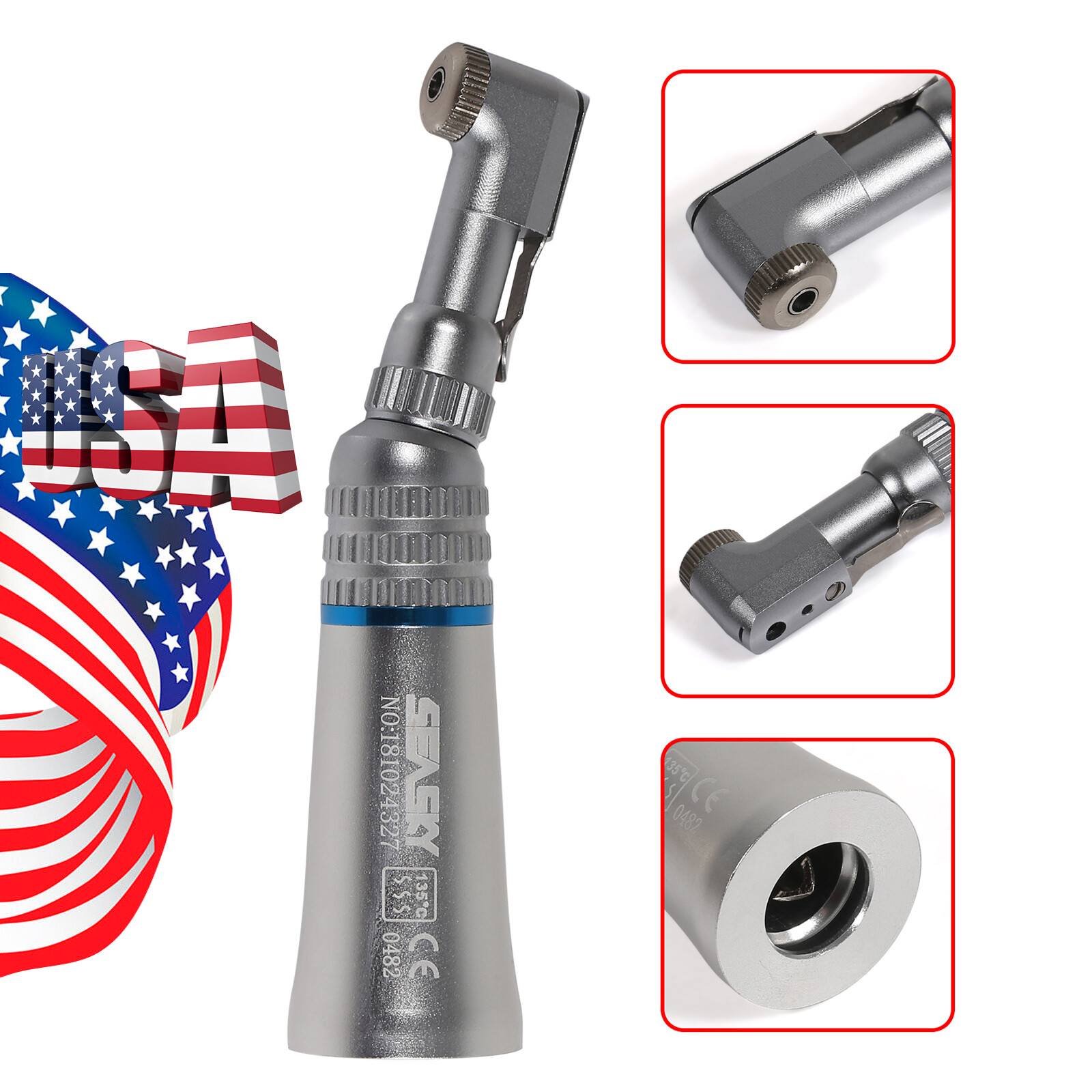 USA SEASKY Dental Slow Low Speed Handpiece Contra Angle Latch E-Type Attach RY