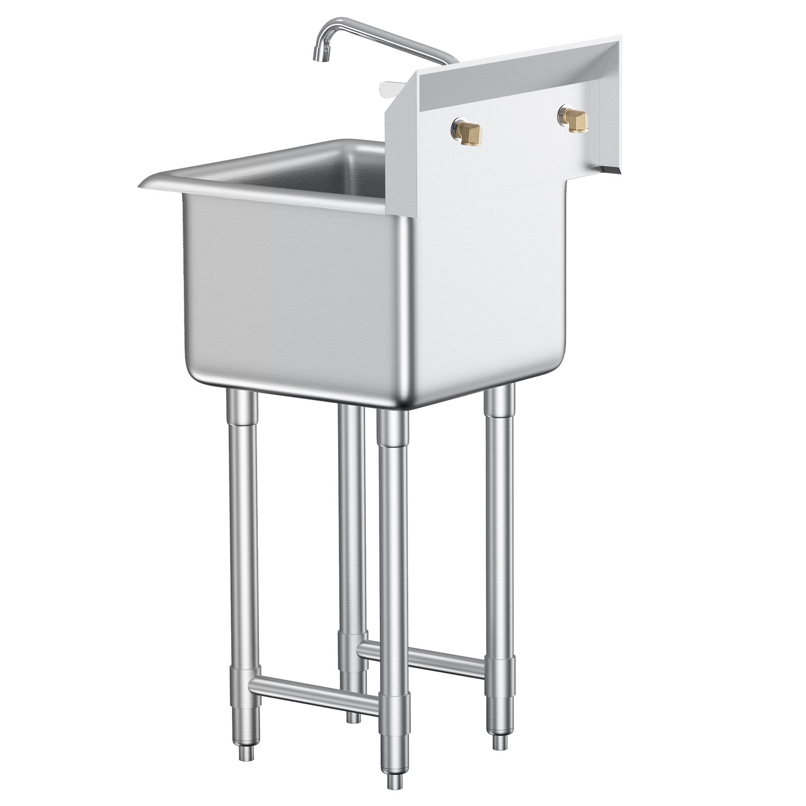 VEVOR 15″x15″ Commercial Utility & Prep Sink 1 Compartment Stainless Steel NSF