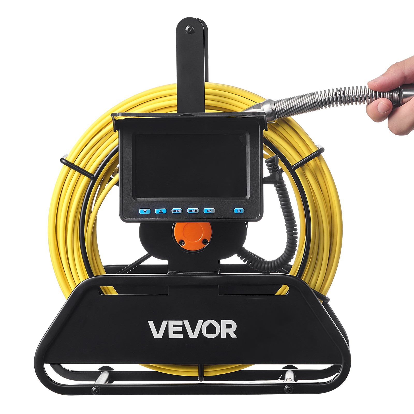 VEVOR Sewer Camera 98 ft Self-Leveling Drain Inspection Camera 4.3″ HD Screen