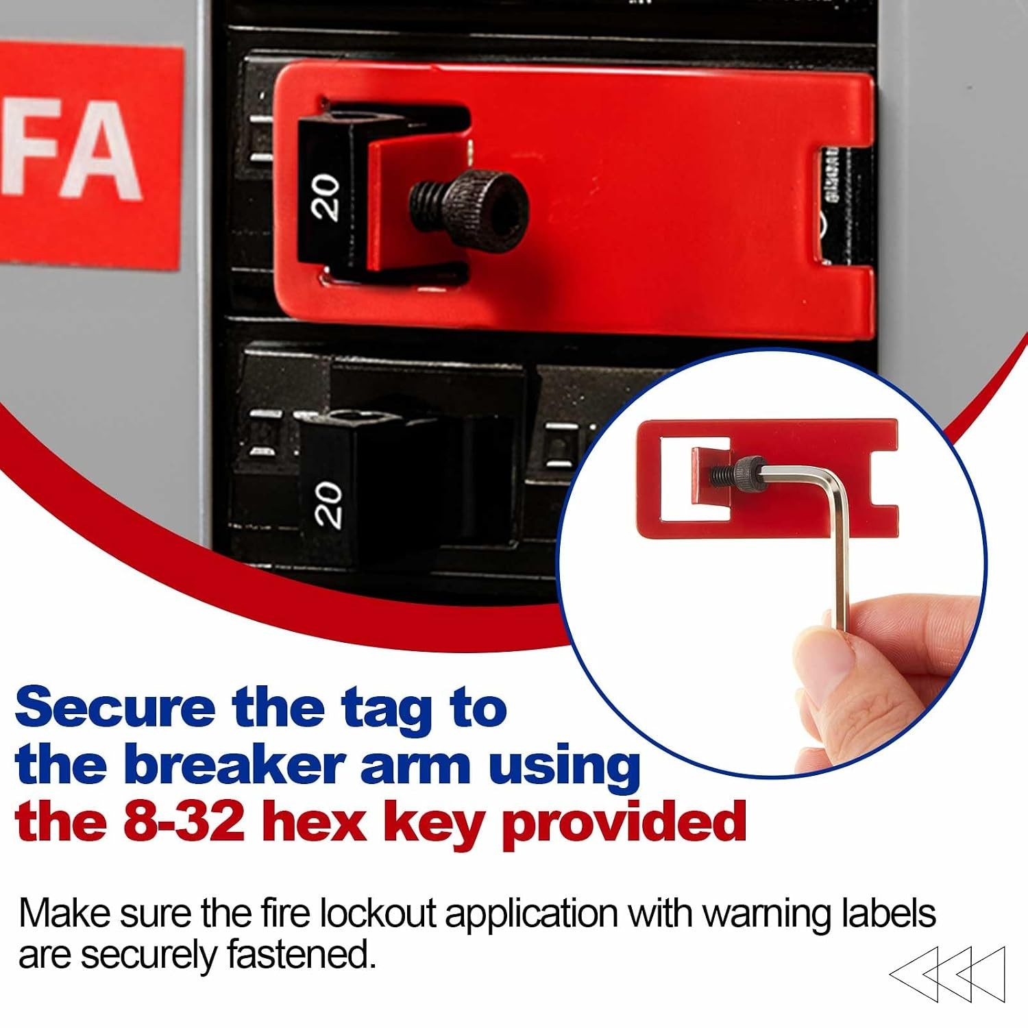 40 Sets Fire Alarm Locks Circuit Breaker Lockout Kit with Label Stickers FA Emer