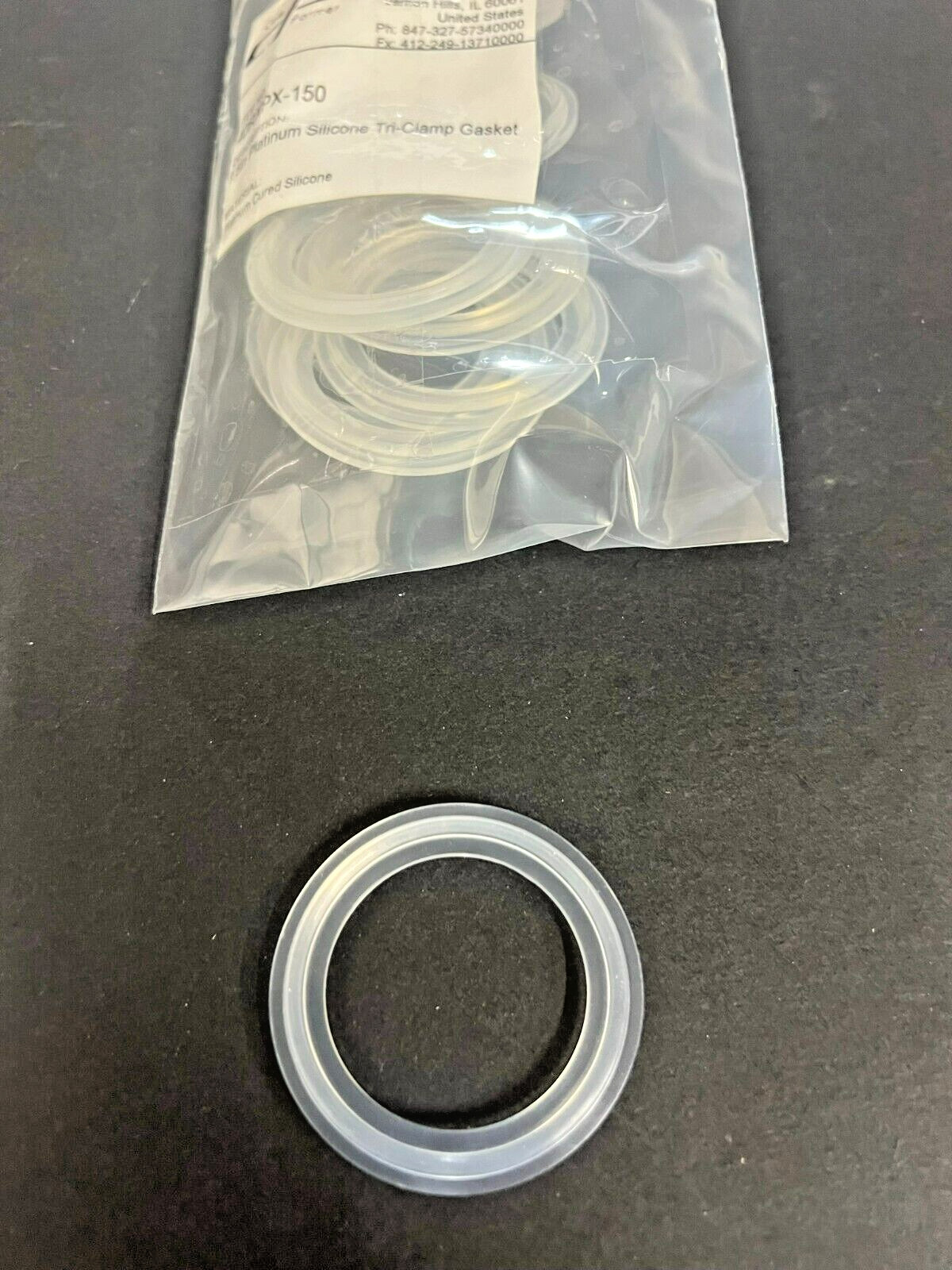 Cole Parmer 40RXPX-150 – 1.5 Inch Platinum Silicone Tri-Clamp Gasket – Bag of 10
