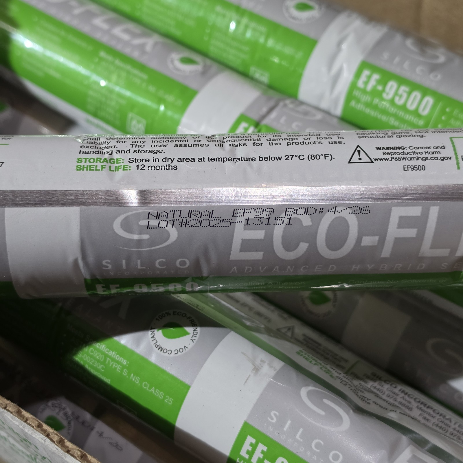 Lot of 16: Silco Eco-Flex EF-9500 High Performance Hybrid Adhesive/Sealant 20oz