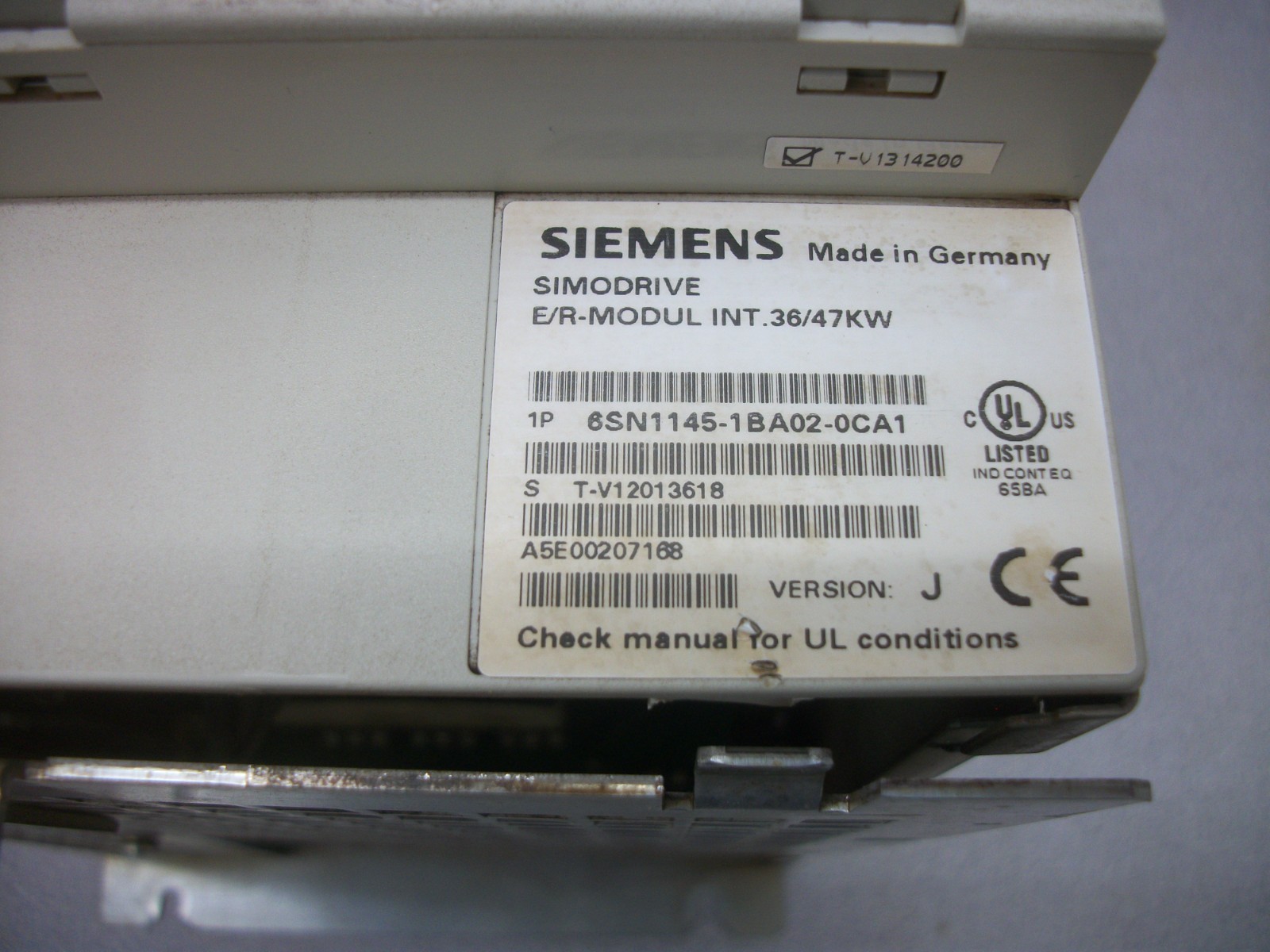 SIEMENS SIMODRIVE 611 E/R MODULE 36/47KW SERVO DRIVE 1P 6SN1145-1BA02-0CA1
