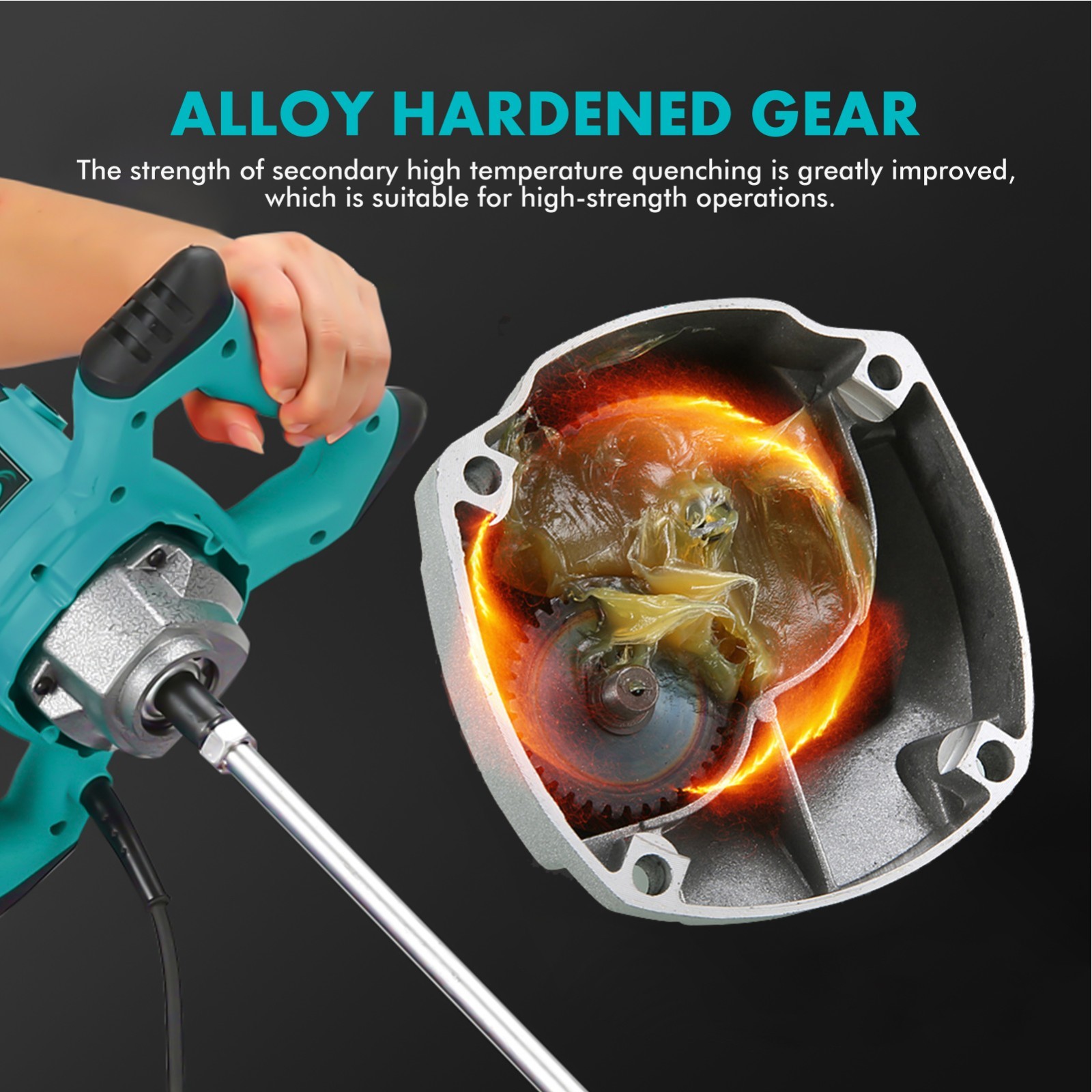2500W Electric Cement Mixer Handheld 6 Speed Paint Concrete Mixing Machine US