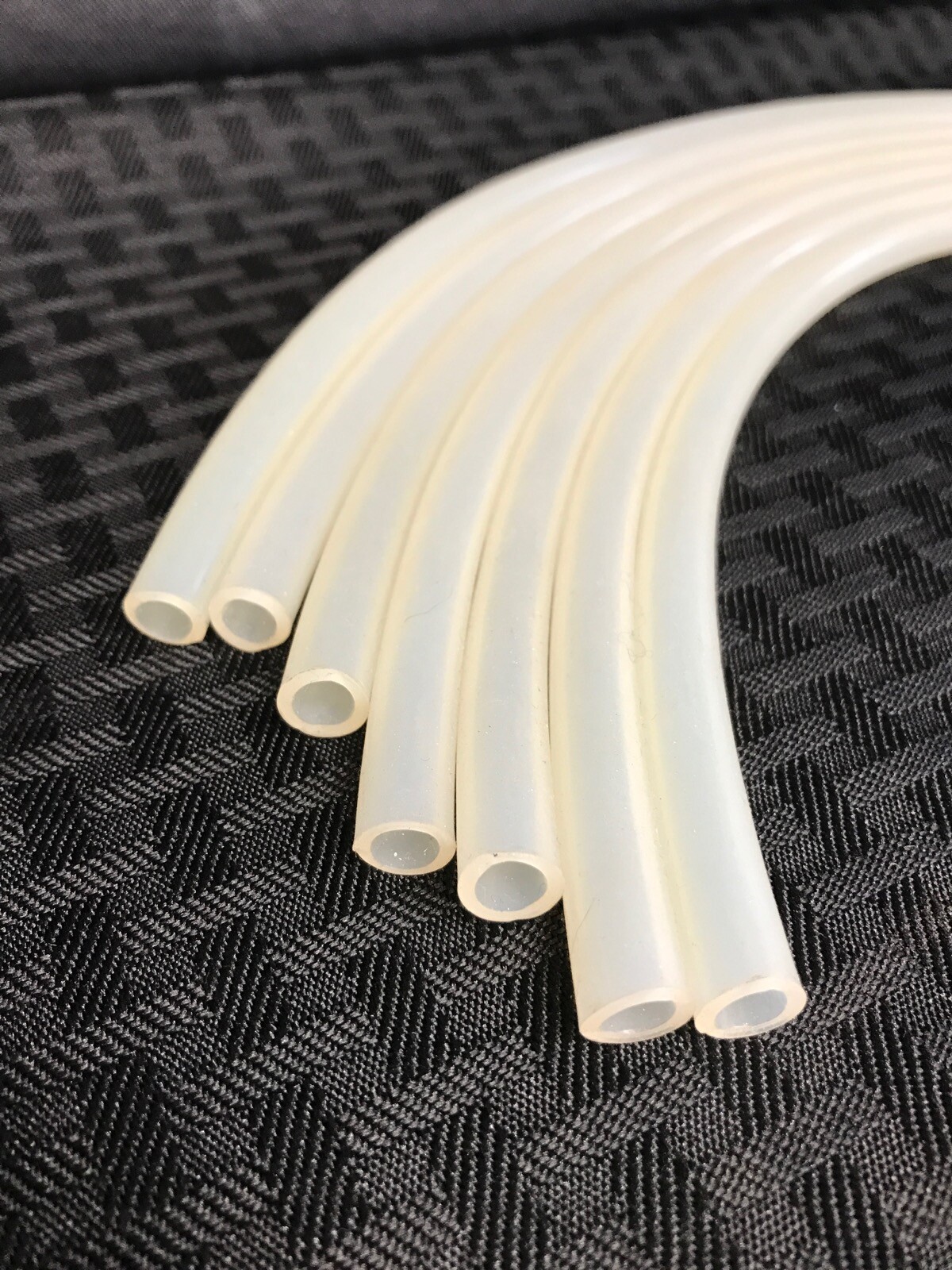 (7) Natural Flexible Hose Tubing in Cut Strips 17 1/2-18” L x 0.25”ID 0.36”OD