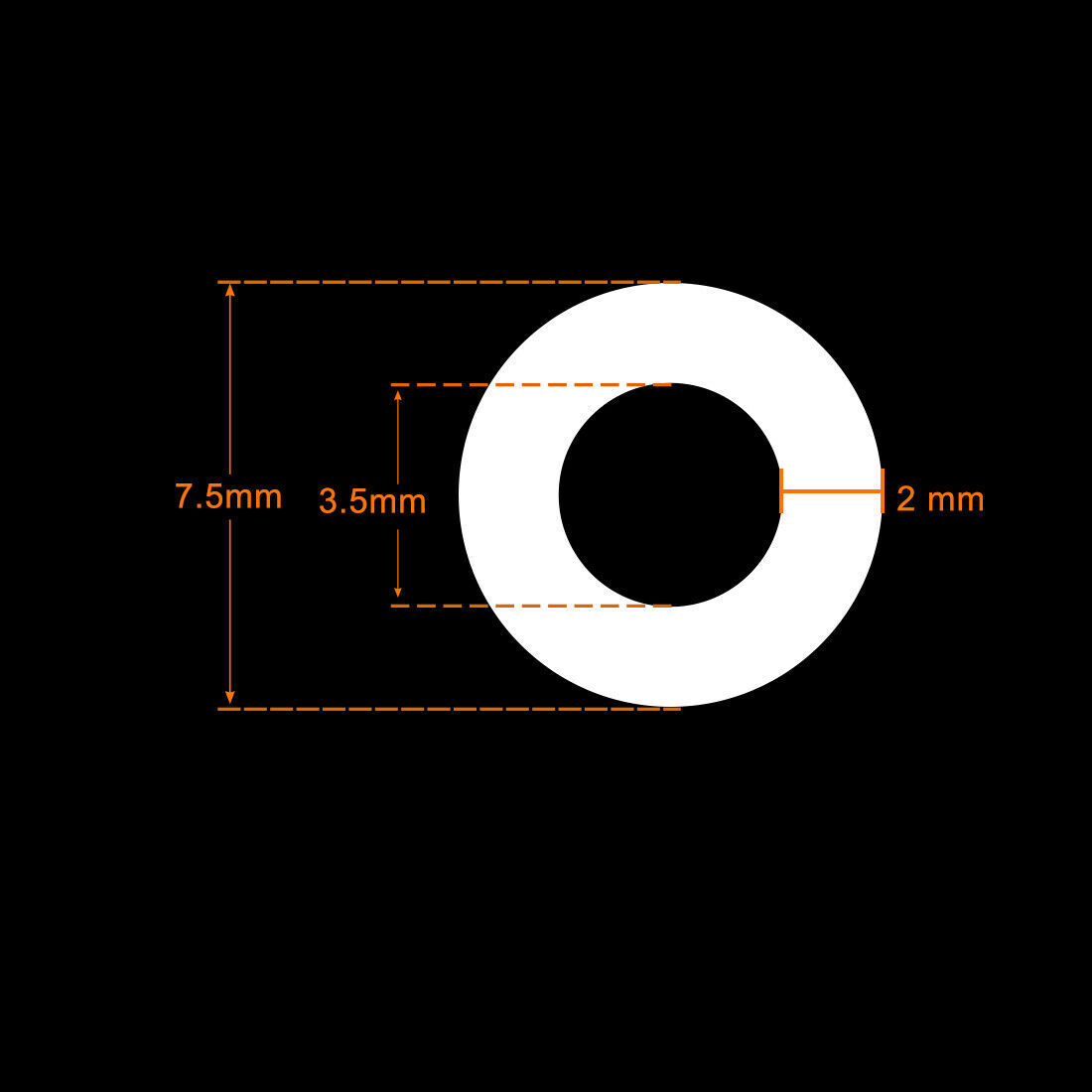 20Pcs Silicone O-Rings, 7.5mm OD, 3.5mm ID, 2mm Width, Seal Gasket White