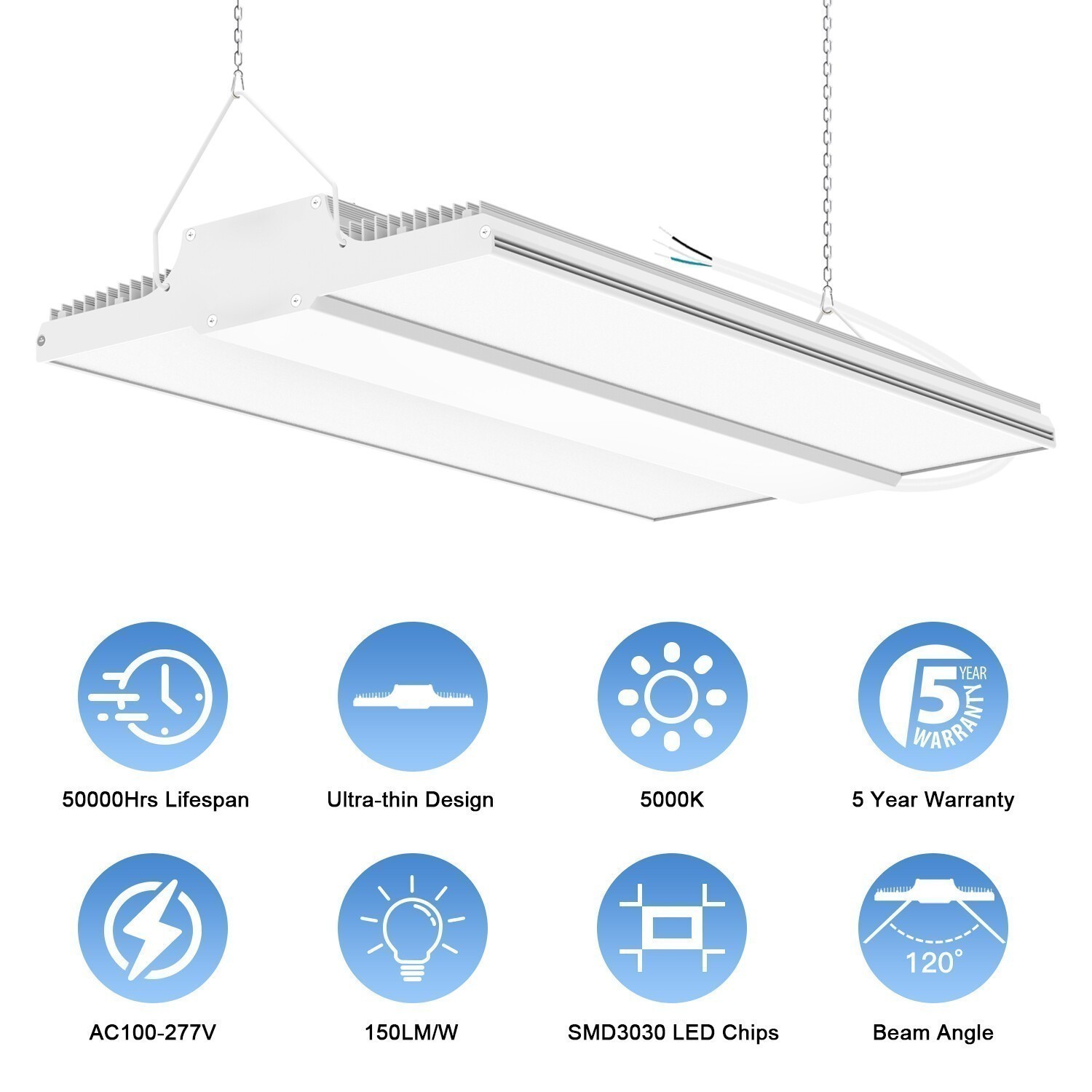 400W LED Linear High Bay Light Dimmable Warehouse Shop Gym Lighting 60000 Lumens