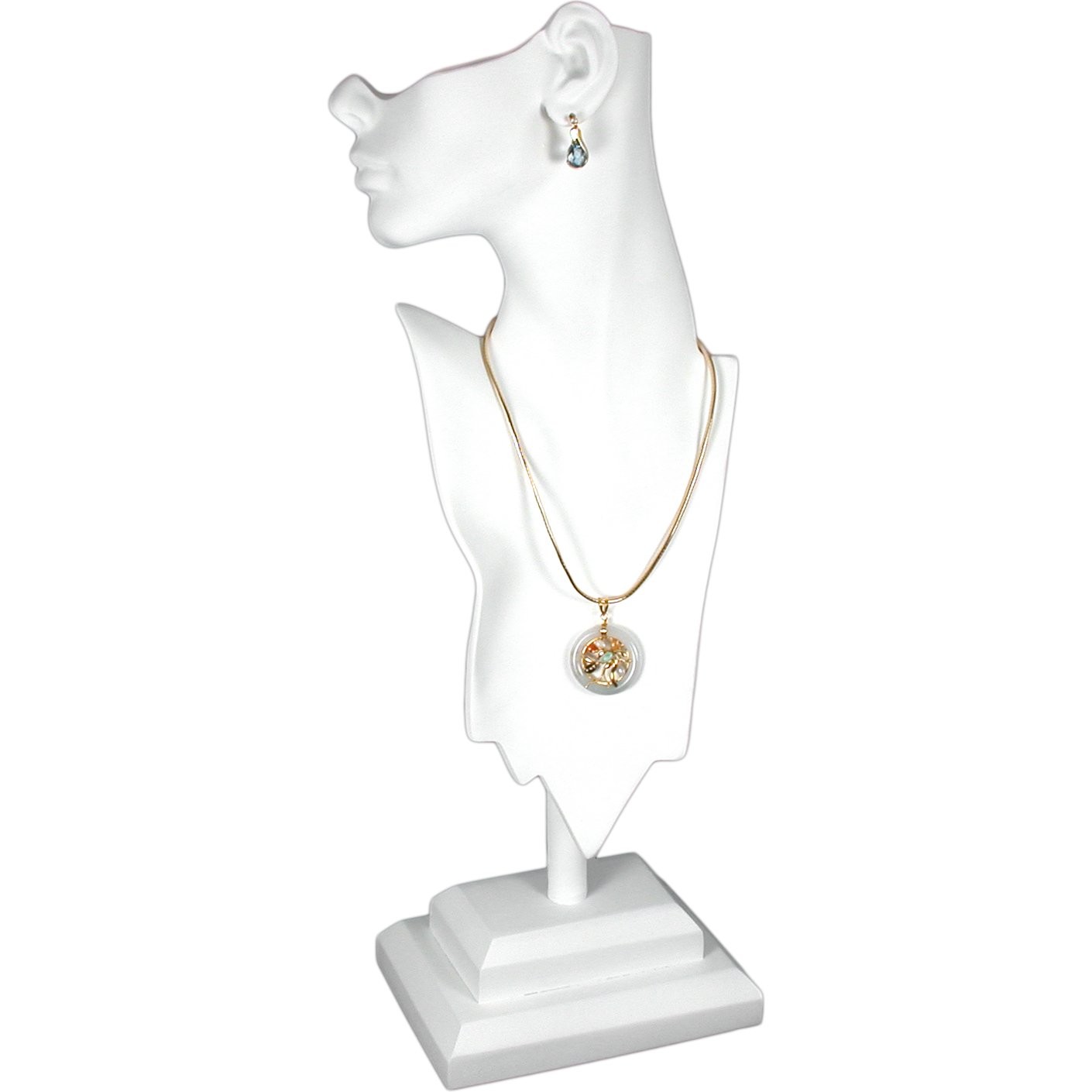 White Mannequin Necklace Bust Jewelry Display 19 1/2″ New
