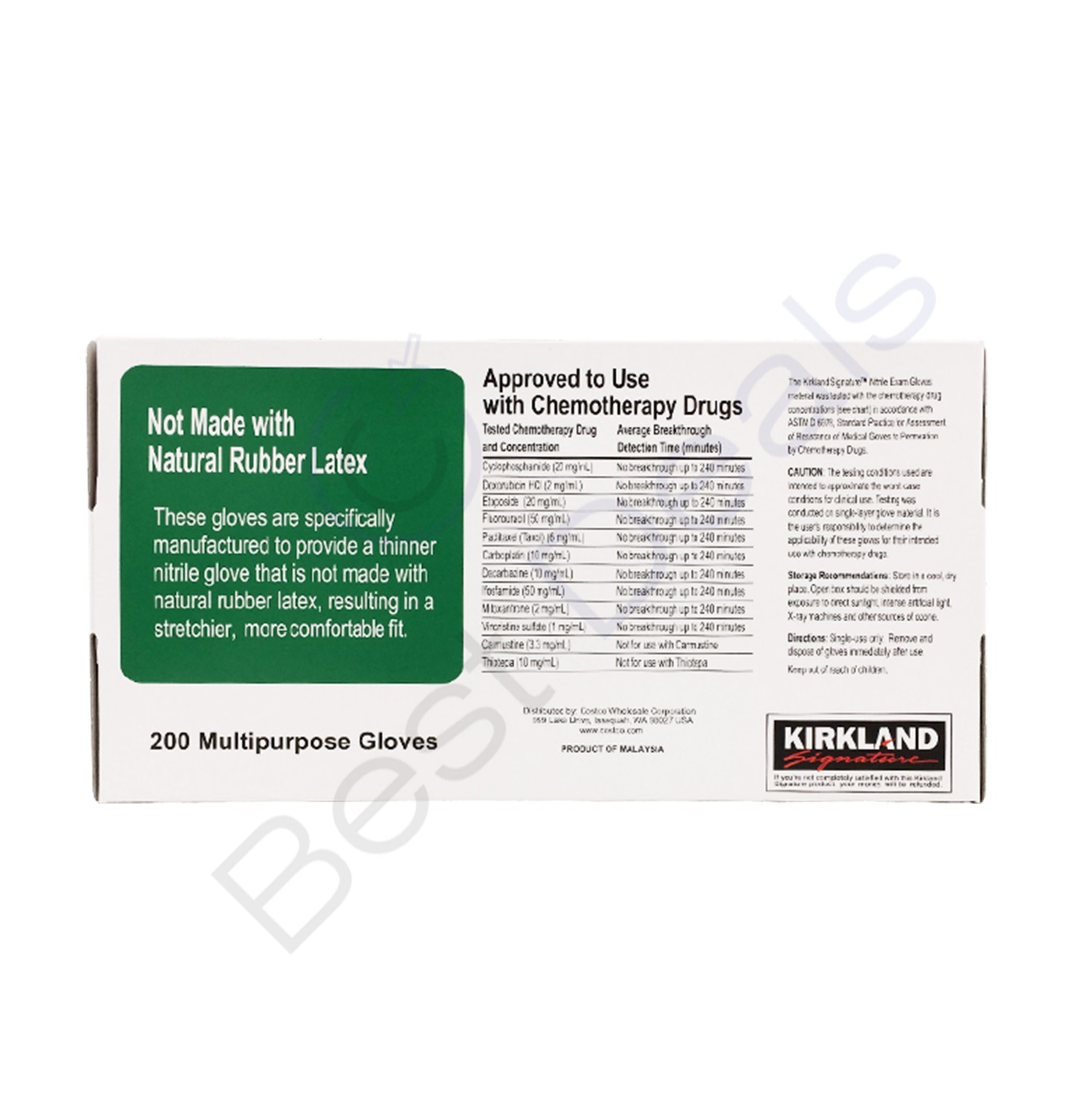 Kirkland Signature Nitrile Exam Gloves Powder Free 200 Count Size Medium