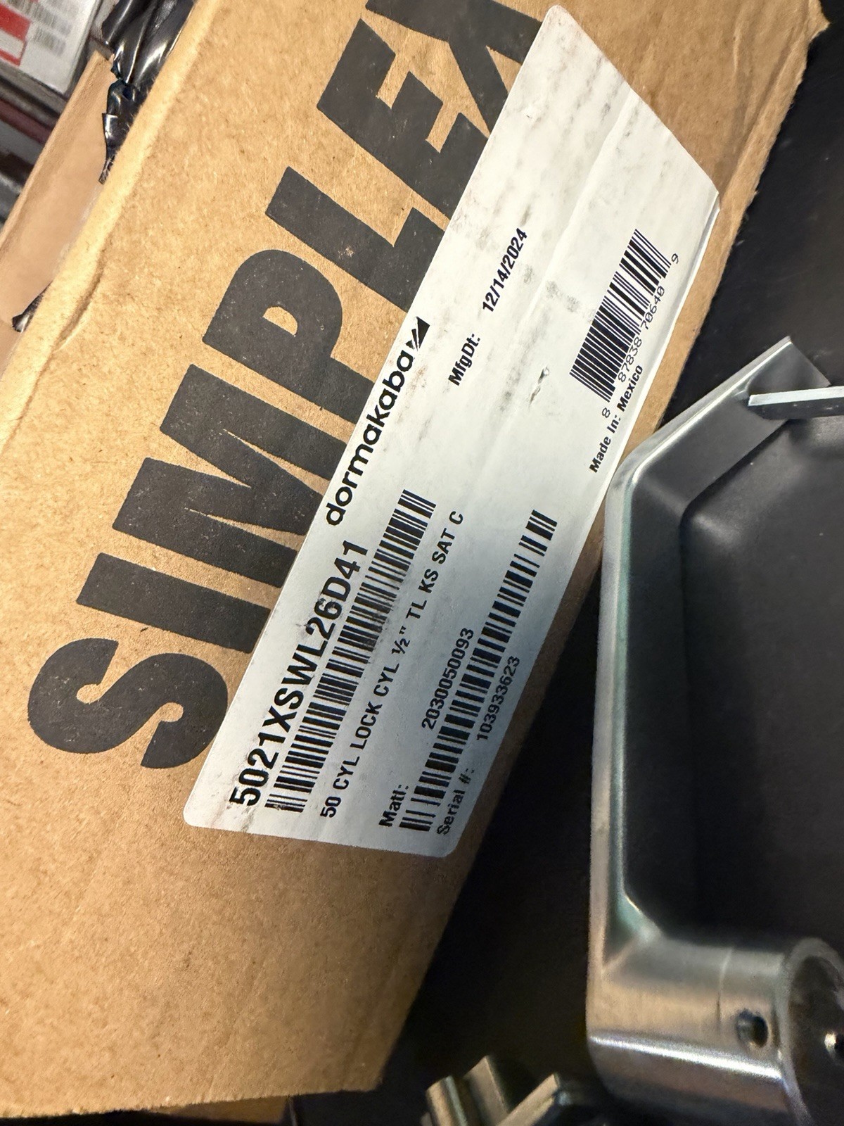 Dormakaba SIMPLEX 5021XSWL26D41 Mechanical Pushbutton Combination Open Box