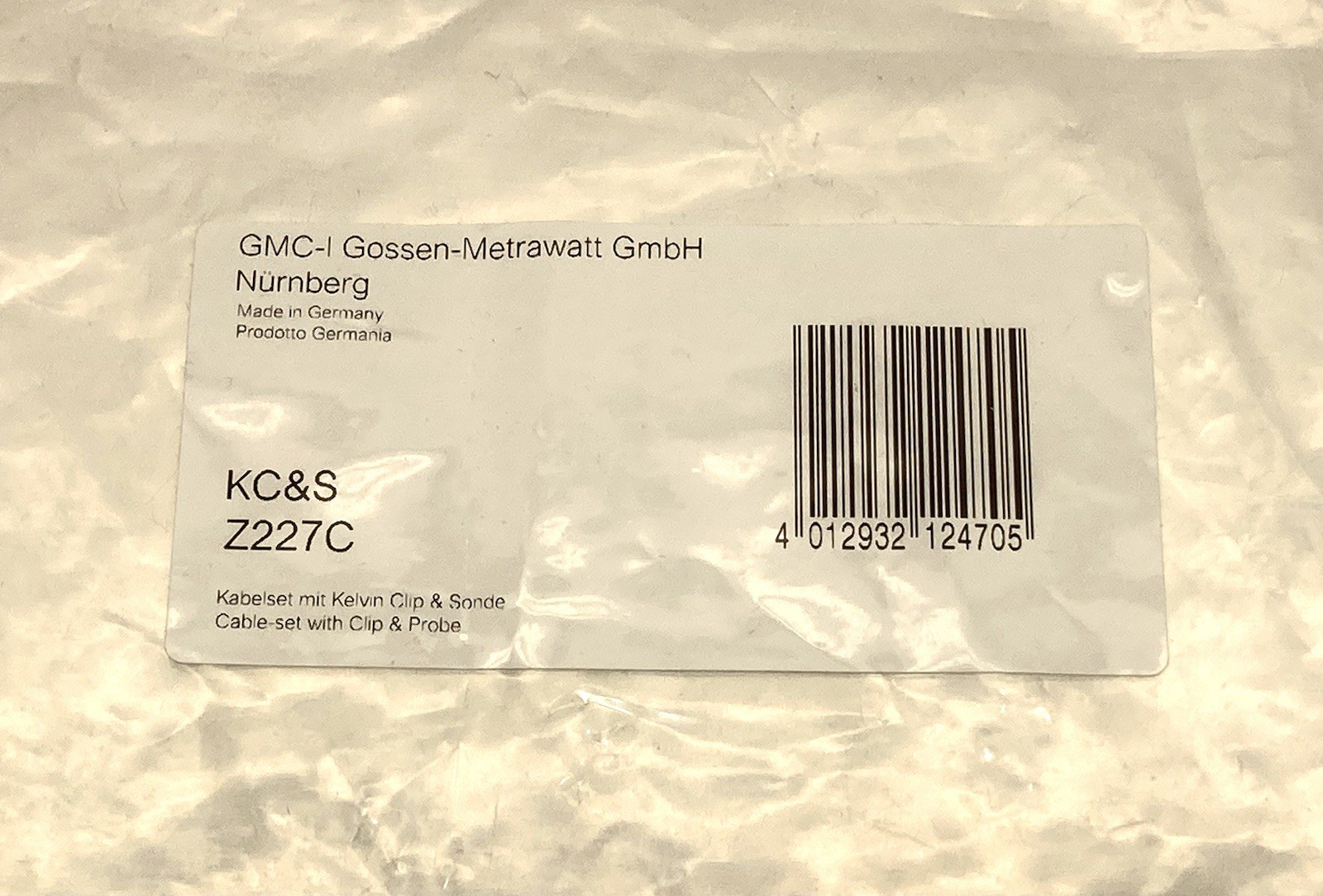 Gossen Metrawatt Z227C Cable set with Clip & Probe, KC & S