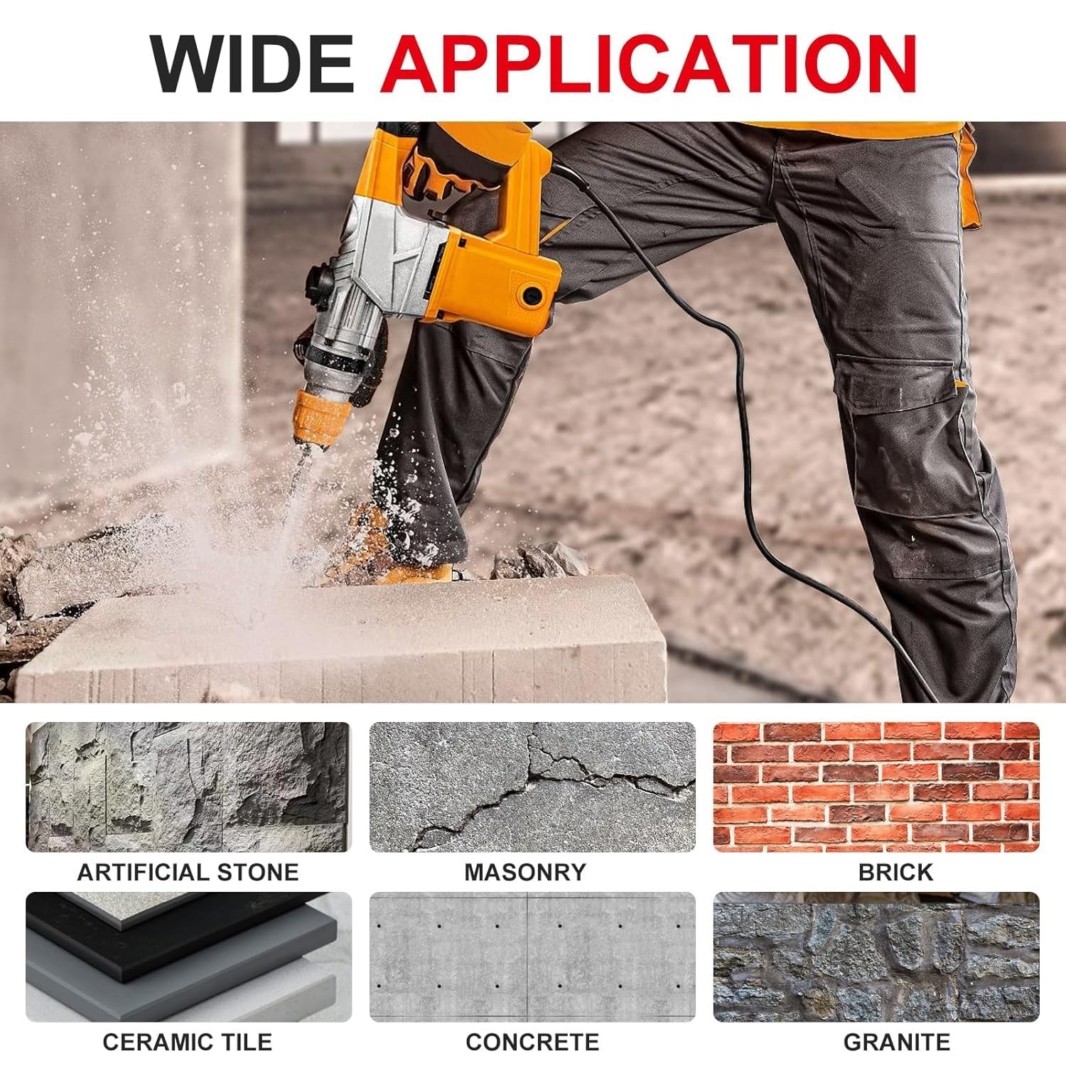 SDS Plus 40CR Steel Chisels for Rotary Hammer Drills | Concrete/Tile Removal