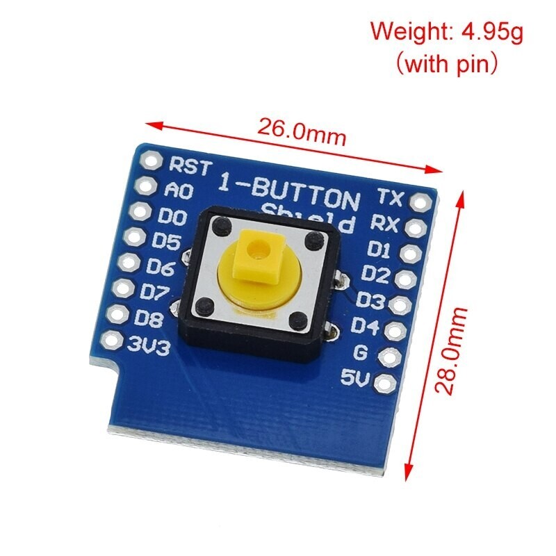 Button Shield for D1 Mini ESP8266 WiFi WeMos Module IoT Wireless Control US