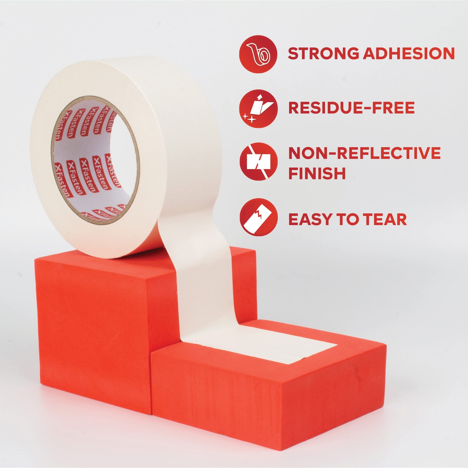 XFasten White Gaffer Tape 2 Inch X 30 Yards, Non-Reflective Matte Finish, No …