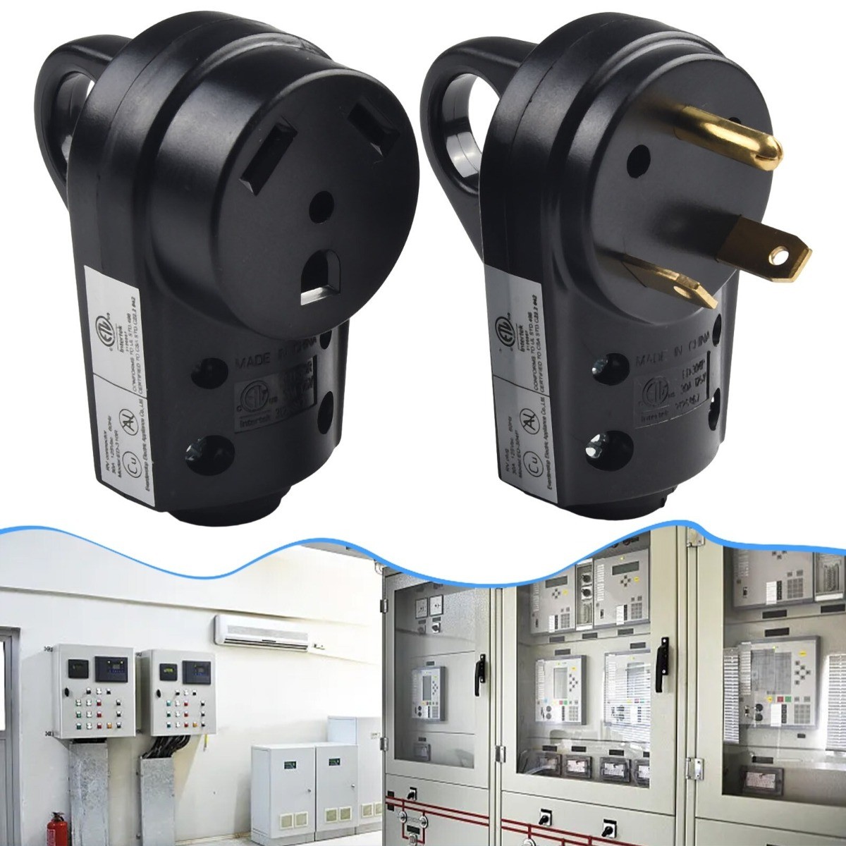 Receptacle Plug Male&Female Power Cord End Replacement Electrical 125V RV 30 AMP