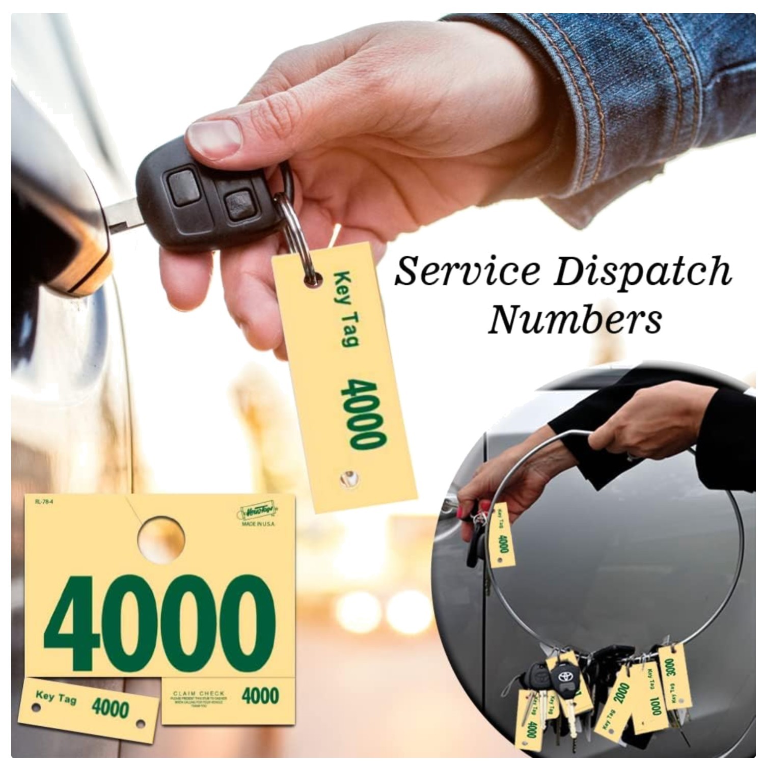 Service Dispatch Numbers 1000 Manilla Tags