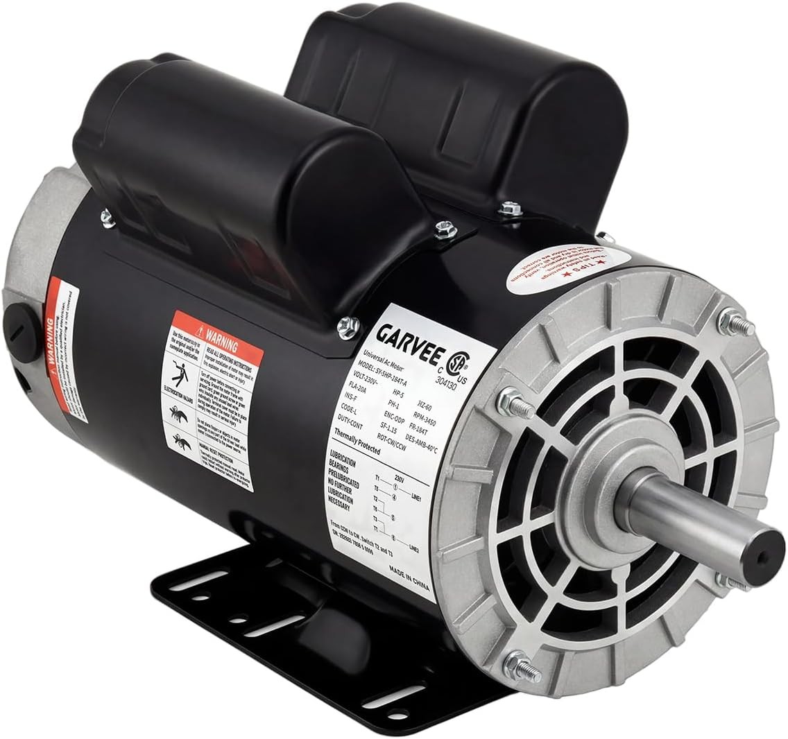 3HP SPL Air Compressor Motor 230V 56 Frame 3450 RPM 5/8″ Shaft Dual Rotation