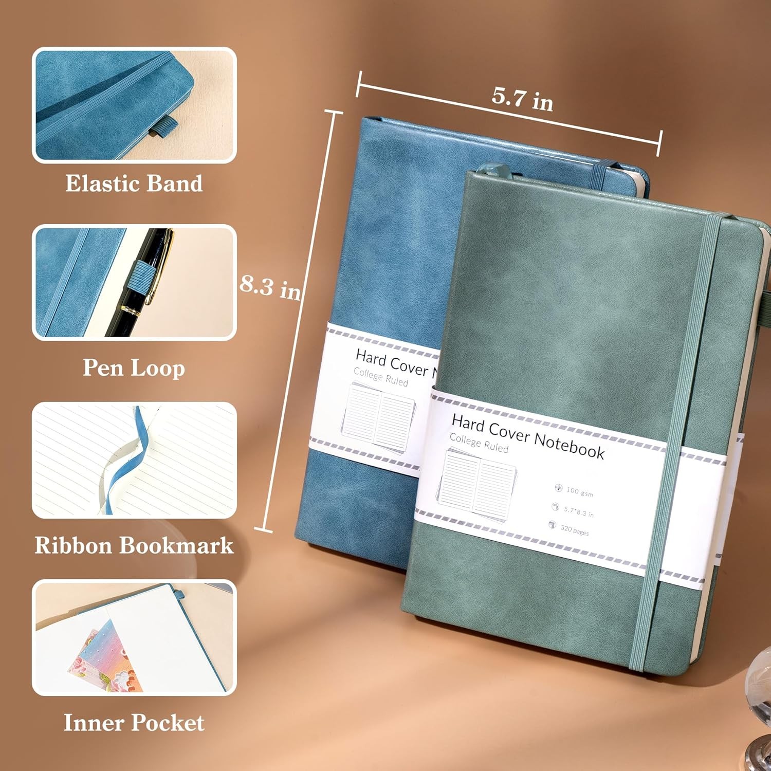 Journals Notebooks for Women Men 2 Pack: Journaling Notebooks Journals for
