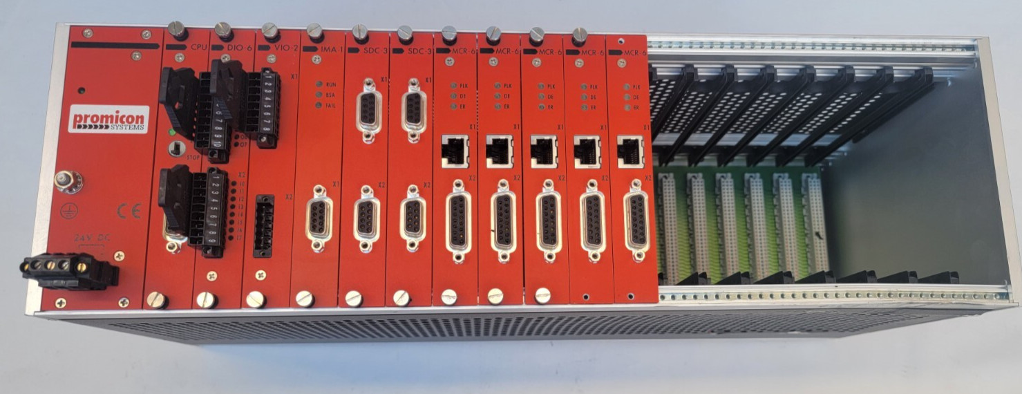 Promicon Systems SBR-19, CPU-18/1, DIO-6/4, VIO-2/2, IMA-1/1, SDC, MCR-6/6