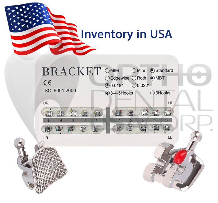 SET Orthodontic Bracket Standard Mini Mesh Base/Monoblock Base Roth/MBT H3,4,5